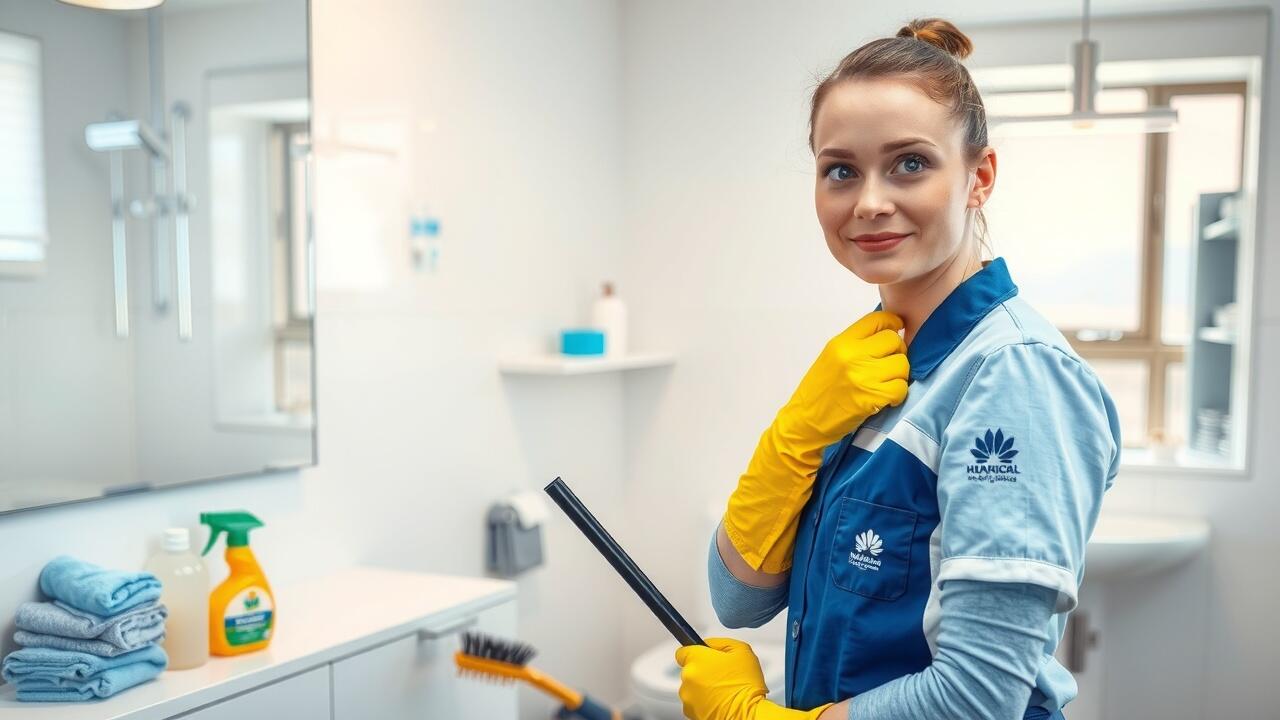 How do professional cleaners clean the bathroom?